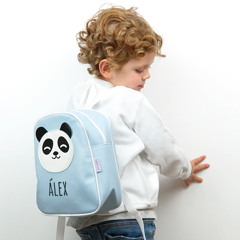 Mochila Guardería Panda Azul Personalizada 1 Mochila Guardería Panda Azul Personalizada
