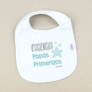 Babero Blanco Divertido Paciencia, ¡Papás primerizos!