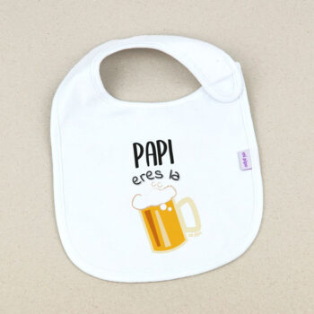 Babero Blanco Divertido Papi Eres la Caña