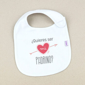 Babero Blanco Divertido ¿Quieres ser mi Padrino?