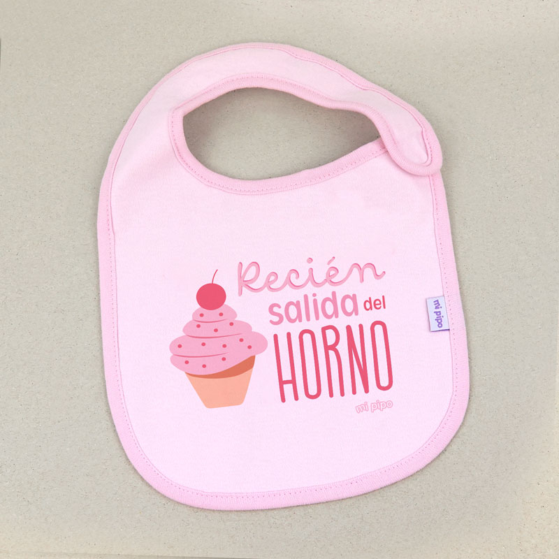 Babero Rosa Divertido Recién salida del horno 1 Babero Rosa Divertido Recién salida del horno