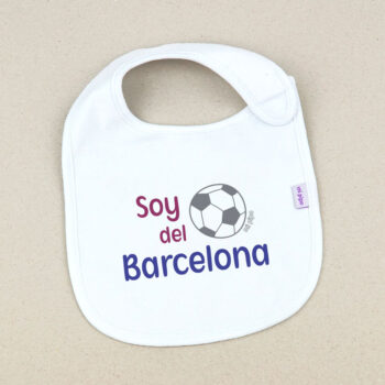 Babero Blanco Divertido Soy del Barcelona