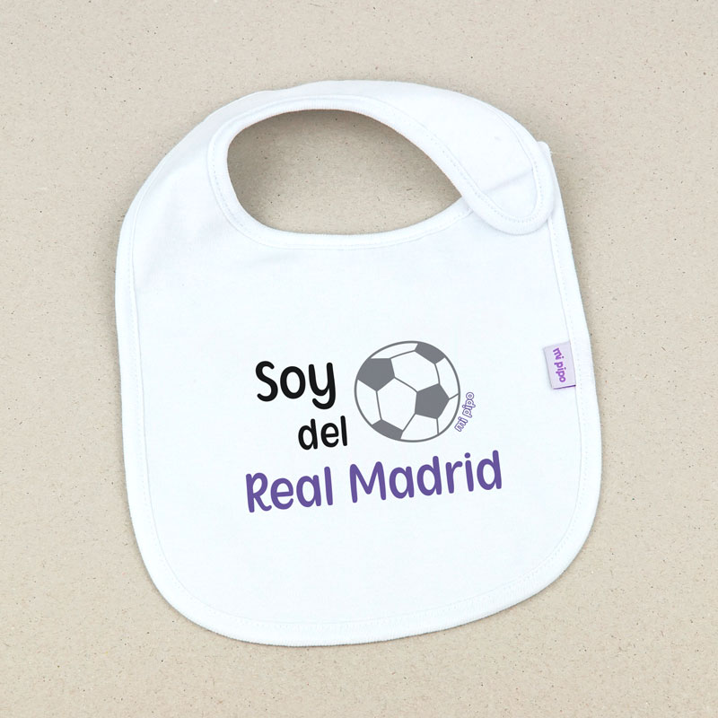 Babero Blanco Divertido Soy del Real Madrid 1 Babero Blanco Divertido Soy del Real Madrid