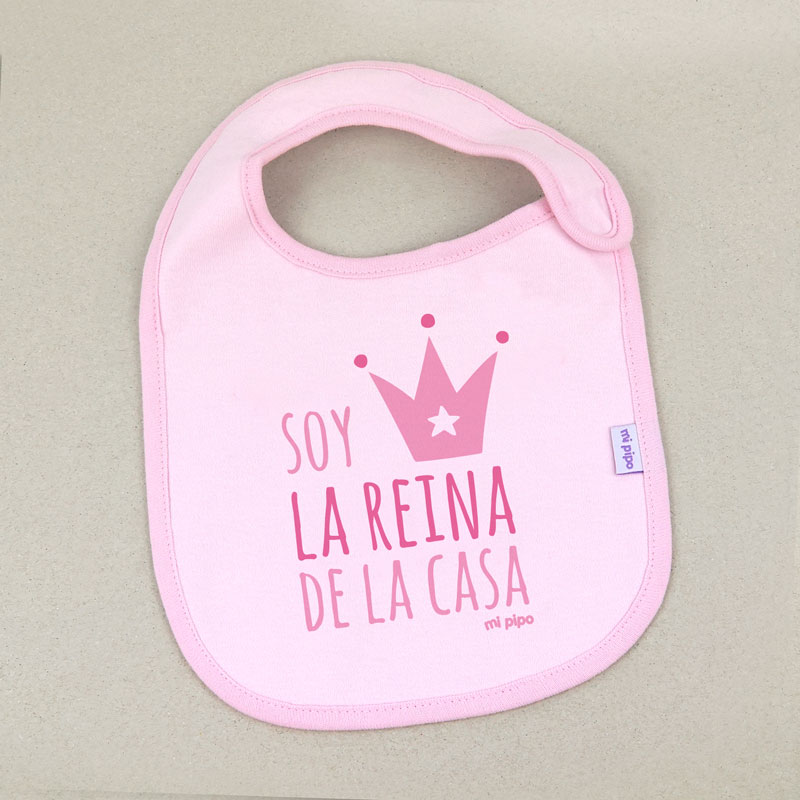 Babero Rosa Divertido Soy la Reina de la casa