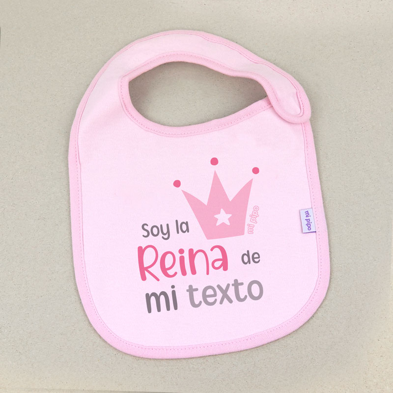 Babero Rosa Divertido Soy la Reina de mi (texto) 1 Babero Rosa Divertido Soy la Reina de mi (texto)