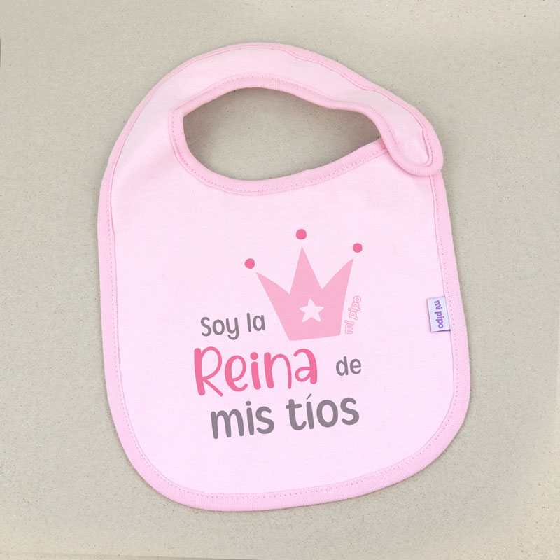 Babero Rosa Divertido Soy la Reina de mi (texto) 2 Babero Rosa Divertido Soy la Reina de mi (texto) - Imagen 2