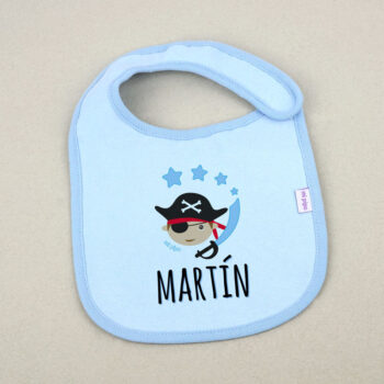 Babero Azul Personalizado Pirata