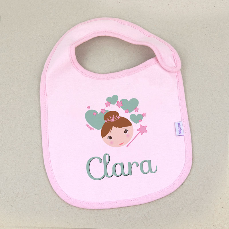 Babero Rosa Personalizado Hada 1 Babero Rosa Personalizado Hada