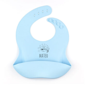 Babero de Silicona Personalizado Pirata, color a elegir