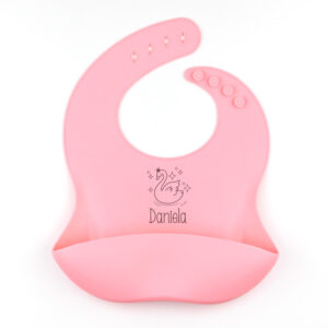 Babero de Silicona Personalizado Cisne, color a elegir