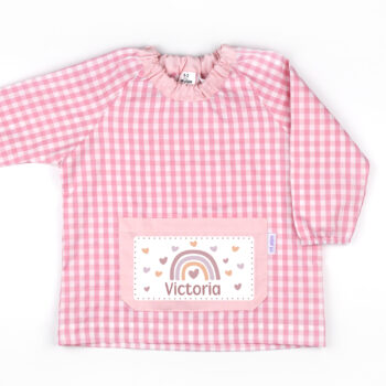 Babi con Bolsillo Personalizado Arcoíris Blush Rosa