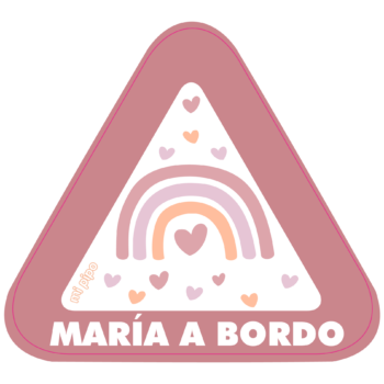 Adhesivo Bebé a bordo para coche Personalizado Arcoíris Blush