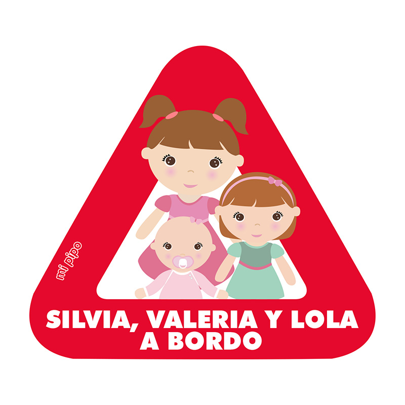 Adhesivo Bebé a bordo para coche Personalizado 3 Hermanos - Imagen 6