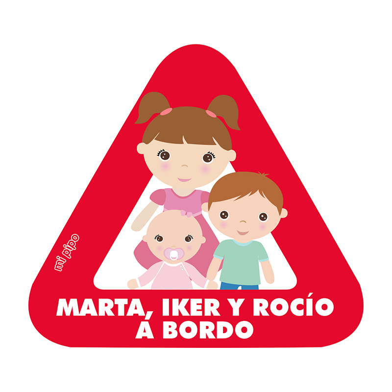 Adhesivo Bebé a bordo para coche Personalizado 3 Hermanos - Imagen 8
