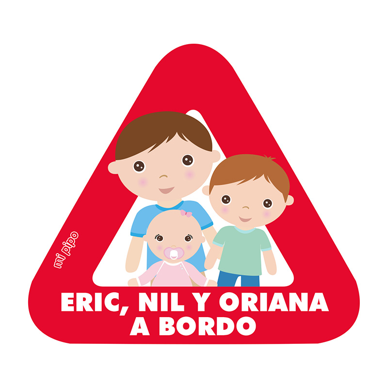 Adhesivo Bebé a bordo para coche Personalizado 3 Hermanos - Imagen 4