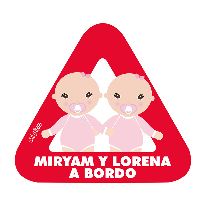 Adhesivo Bebé a bordo para coche Personalizado 2 Bebés 3 Adhesivo Bebé a bordo para coche Personalizado 2 Bebés - Imagen 3