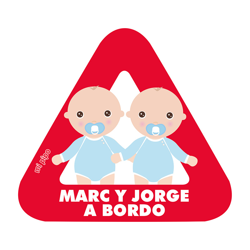 Adhesivo Bebé a bordo para coche Personalizado 2 Bebés 2 Adhesivo Bebé a bordo para coche Personalizado 2 Bebés - Imagen 2