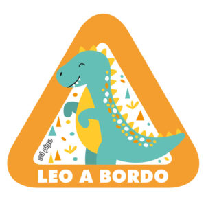Adhesivo Bebé a bordo para coche Personalizado Dinosaurio