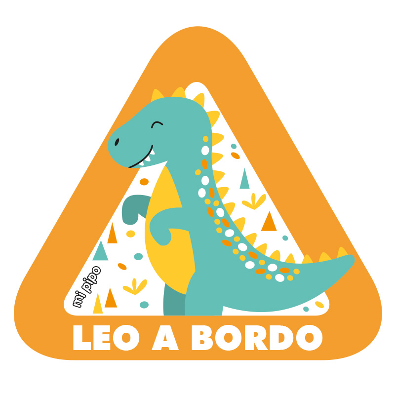 Adhesivo Bebé a bordo para coche Personalizado Dinosaurio 1 Adhesivo Bebé a bordo para coche Personalizado Dinosaurio