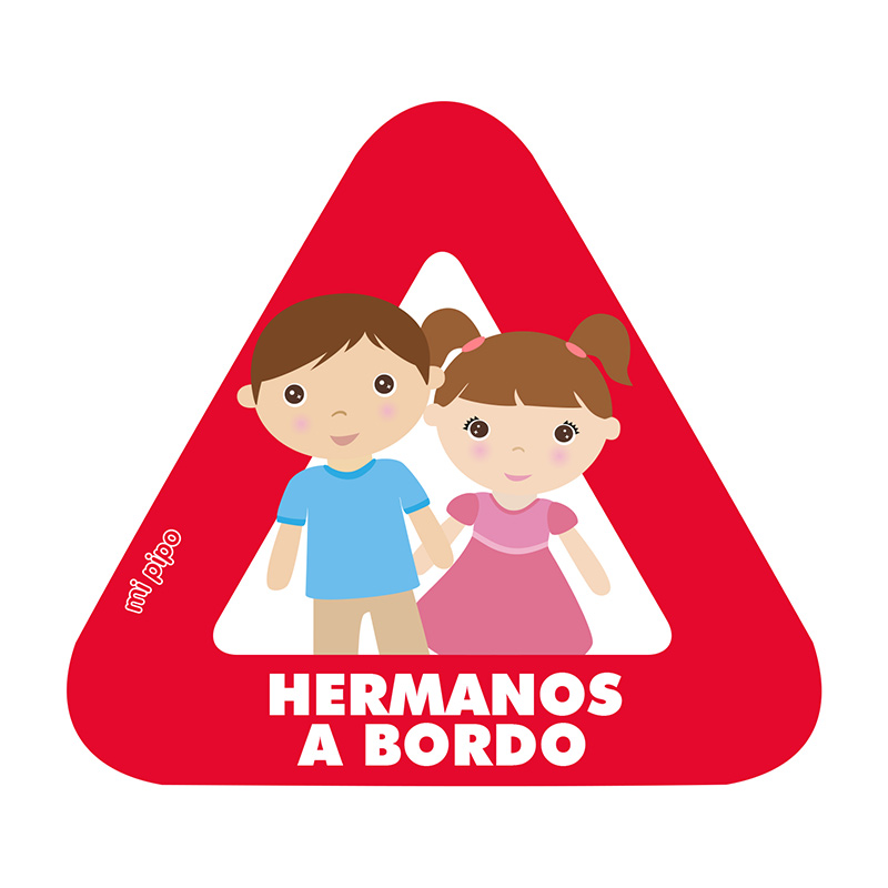 Adhesivo Bebé a bordo para coche Personalizado 2 Herman@s 2 Adhesivo Bebé a bordo para coche Personalizado 2 Herman@s - Imagen 2