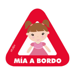 Adhesivo Bebé a bordo para coche Personalizado Niña