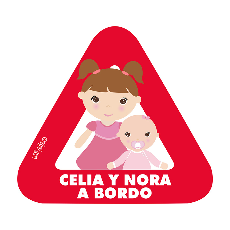 Adhesivo Bebé a bordo para coche Personalizado Hermana mayor y Bebé - Imagen 2