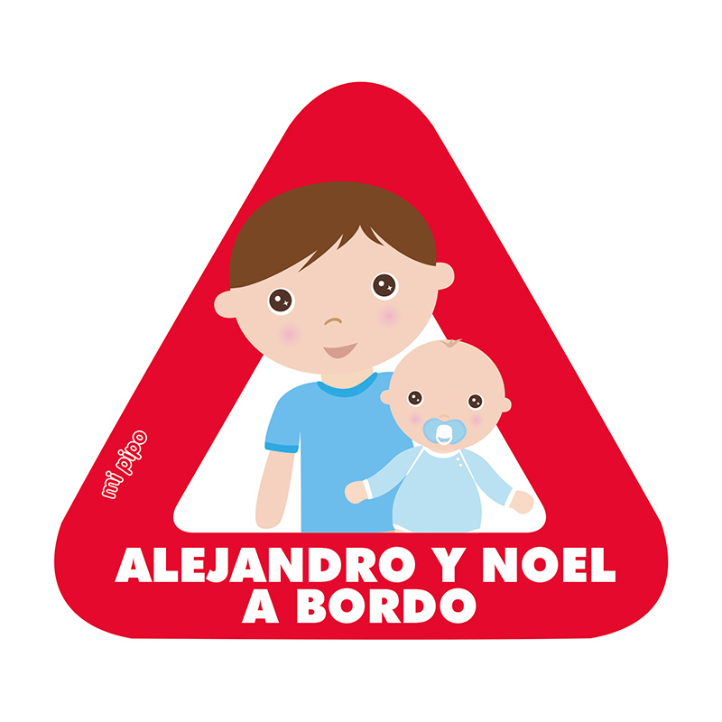 Adhesivo Bebé a bordo para coche Personalizado Hermano mayor y Bebé - Imagen 2
