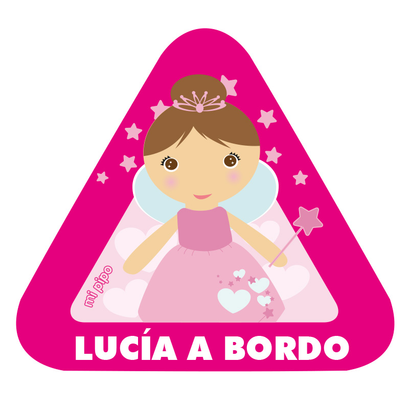 Adhesivo Bebé a bordo para coche Personalizado Hada 1 Adhesivo Bebé a bordo para coche Personalizado Hada