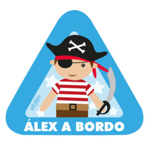 Adhesivo Bebé a bordo para coche Personalizado Pirata