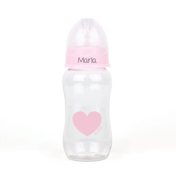 Biberón 300 ml Corazón Rosa Personalizado