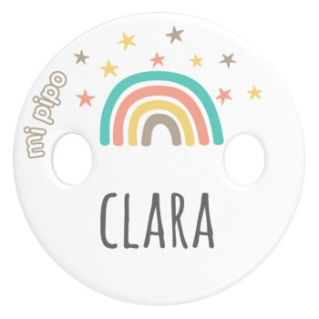 Sujetachupetes Personalizado Deco Arcoíris Soft Beige