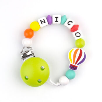 Chupetero de Silicona Personalizado Globo Multicolor