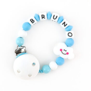Chupetero de Silicona Personalizado Nube Azul
