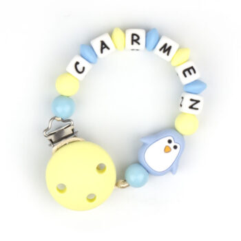 Chupetero de Silicona Personalizado Pingüino