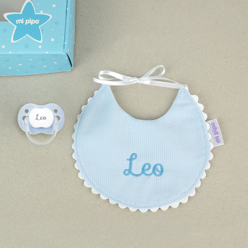 Cajita Baby Babero Personalizada Azul 1 Cajita Baby Babero Personalizada Azul