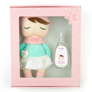 Cajita Muñeca Metoo + Colonia Personalizada Unicornio