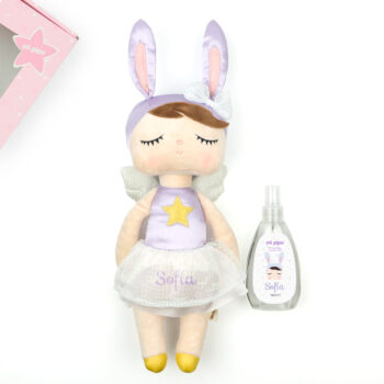 Cajita Muñeca Metoo + Colonia Personalizada Ángel Lila
