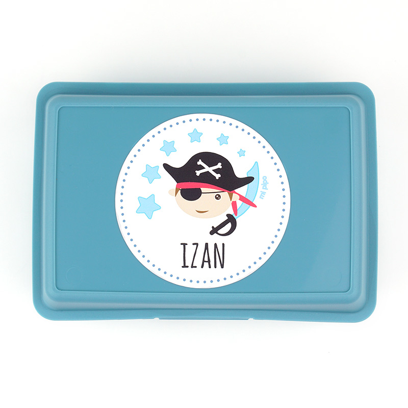 Pack Botella + Cajita Porta Alimentos + Acc. pajita Personalizado Pirata - Imagen 6