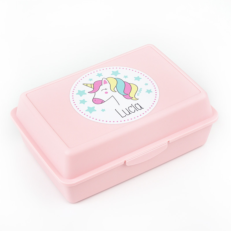 Pack Botella + Cajita Porta Alimentos + Acc. pajita Personalizado Unicornio - Imagen 7