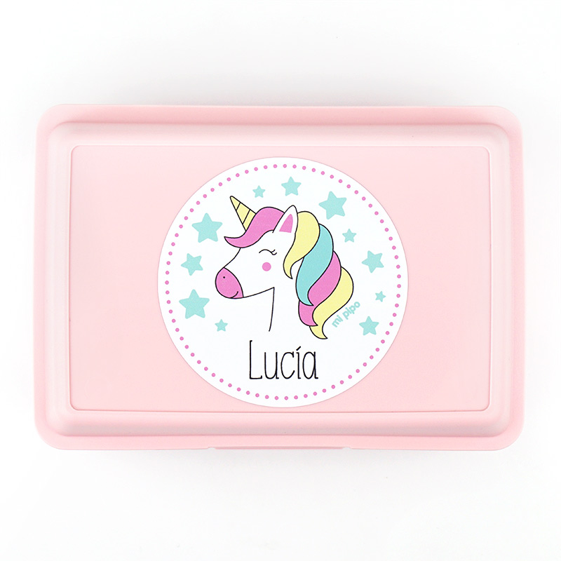 Pack Botella + Cajita Porta Alimentos + Acc. pajita Personalizado Unicornio - Imagen 9