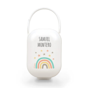 Cajita Portachupetes Personalizada Deco Arcoíris Soft