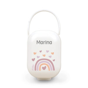 Cajita Portachupetes Personalizada Deco Arcoíris Blush