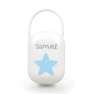 Cajita Portachupetes Personalizada Deco Estrella Azul