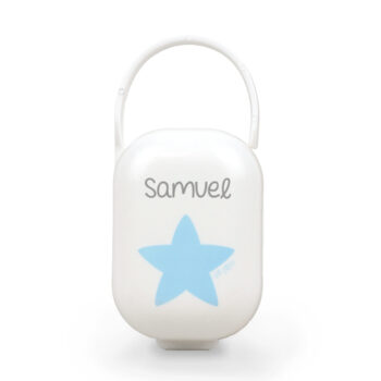 Cajita Portachupetes Personalizada Deco Estrella Azul