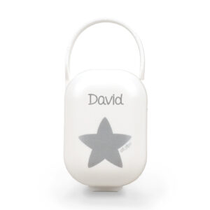 Cajita Portachupetes Personalizada Deco Estrella Plata