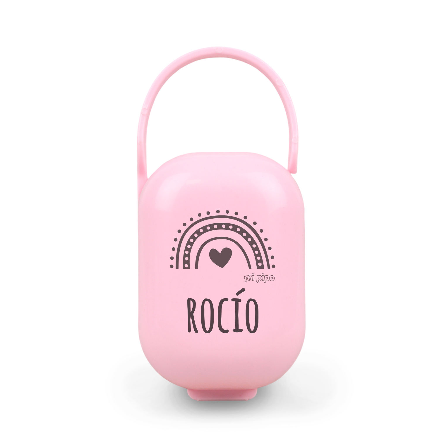 Cajita Portachupetes personalizada Arcoíris, color a elegir 1 Cajita Portachupetes personalizada Arcoíris, color a elegir
