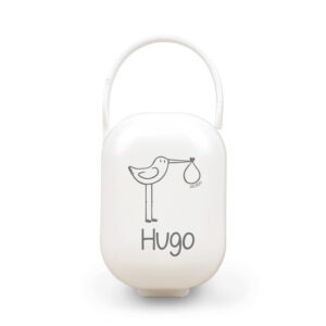 Cajita Portachupetes personalizada Cigüeña, color a elegir