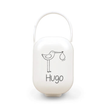 Cajita Portachupetes personalizada Cigüeña, color a elegir