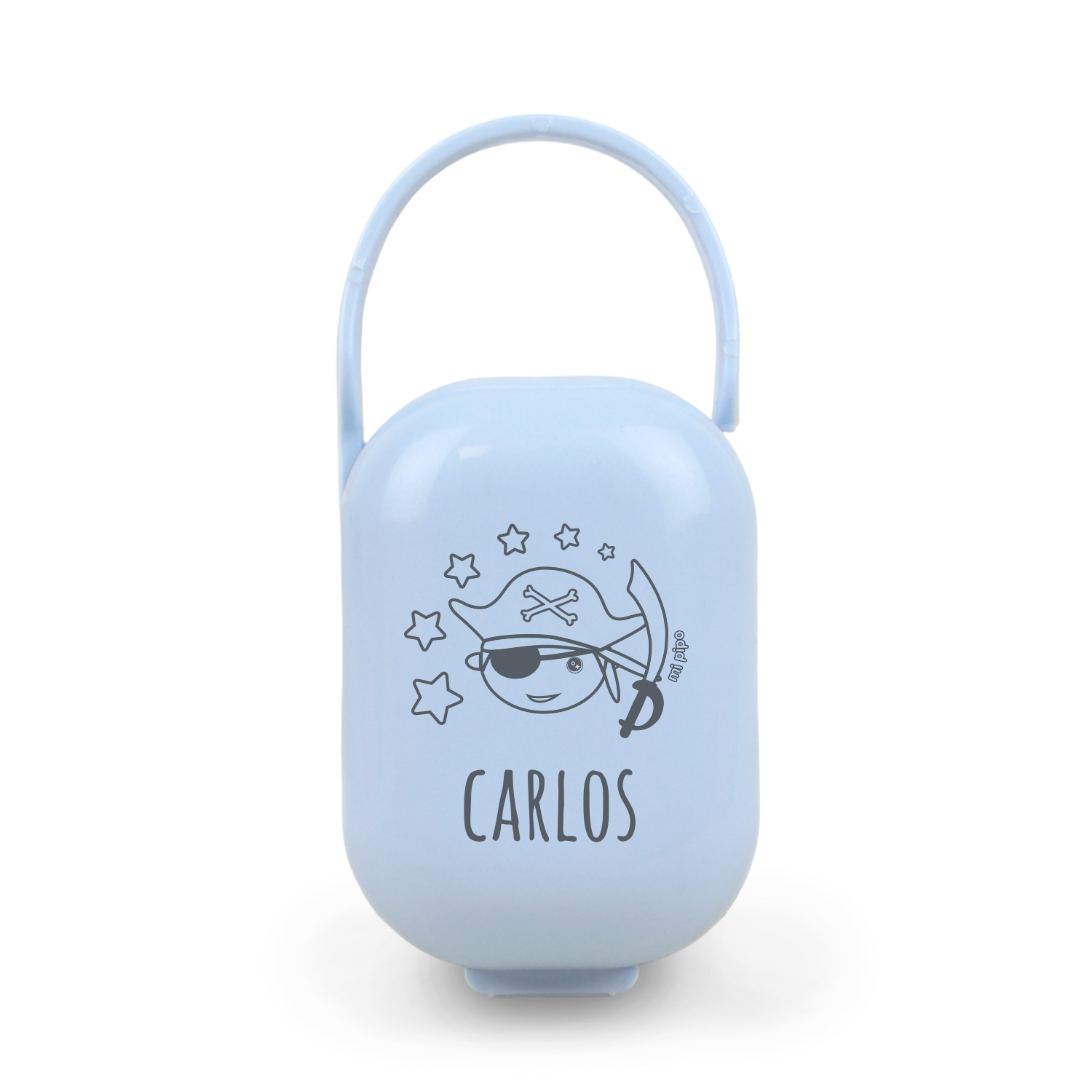 Cajita Portachupetes personalizada Pirata, color a elegir 1 Cajita Portachupetes personalizada Pirata, color a elegir