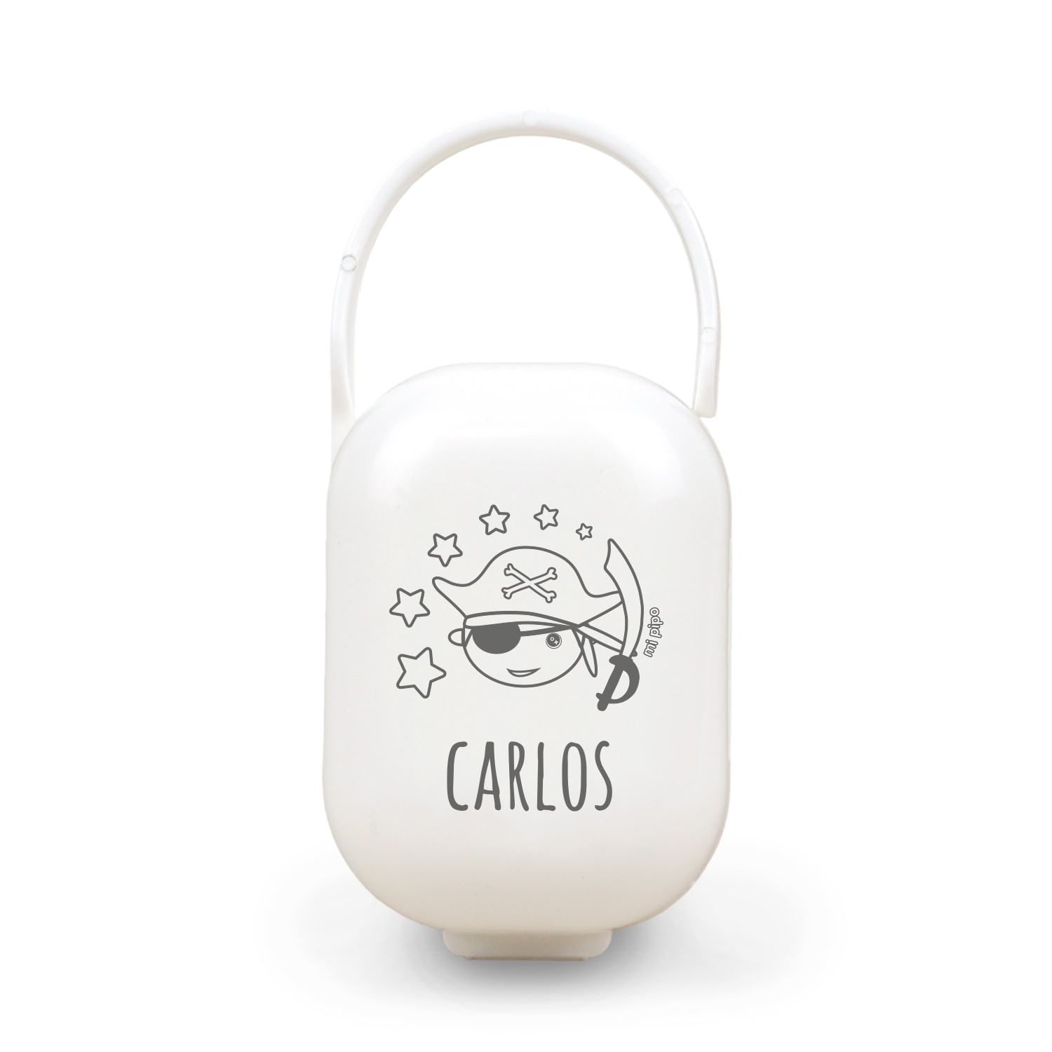 Cajita Portachupetes personalizada Pirata, color a elegir 2 Cajita Portachupetes personalizada Pirata, color a elegir - Imagen 2